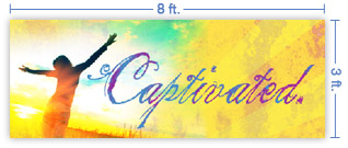 8x3 Horizontal Church Banner of Captivated