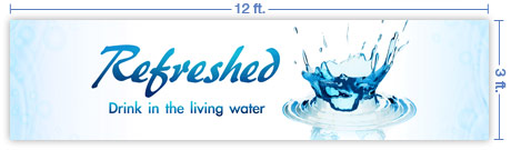 12x3 Horizontal Church Banner of Splash