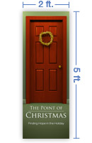 2x5 Vertical Church Banner of Wreath